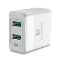 Dual standard travel charger with European and American plugs for USB mobile phone charging