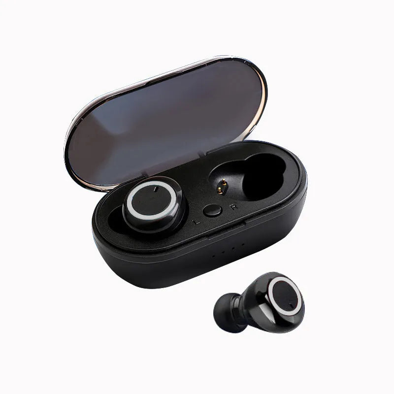 TWS wireless Bluetooth earbuds in various colour options including black, white, and two-tone combinations