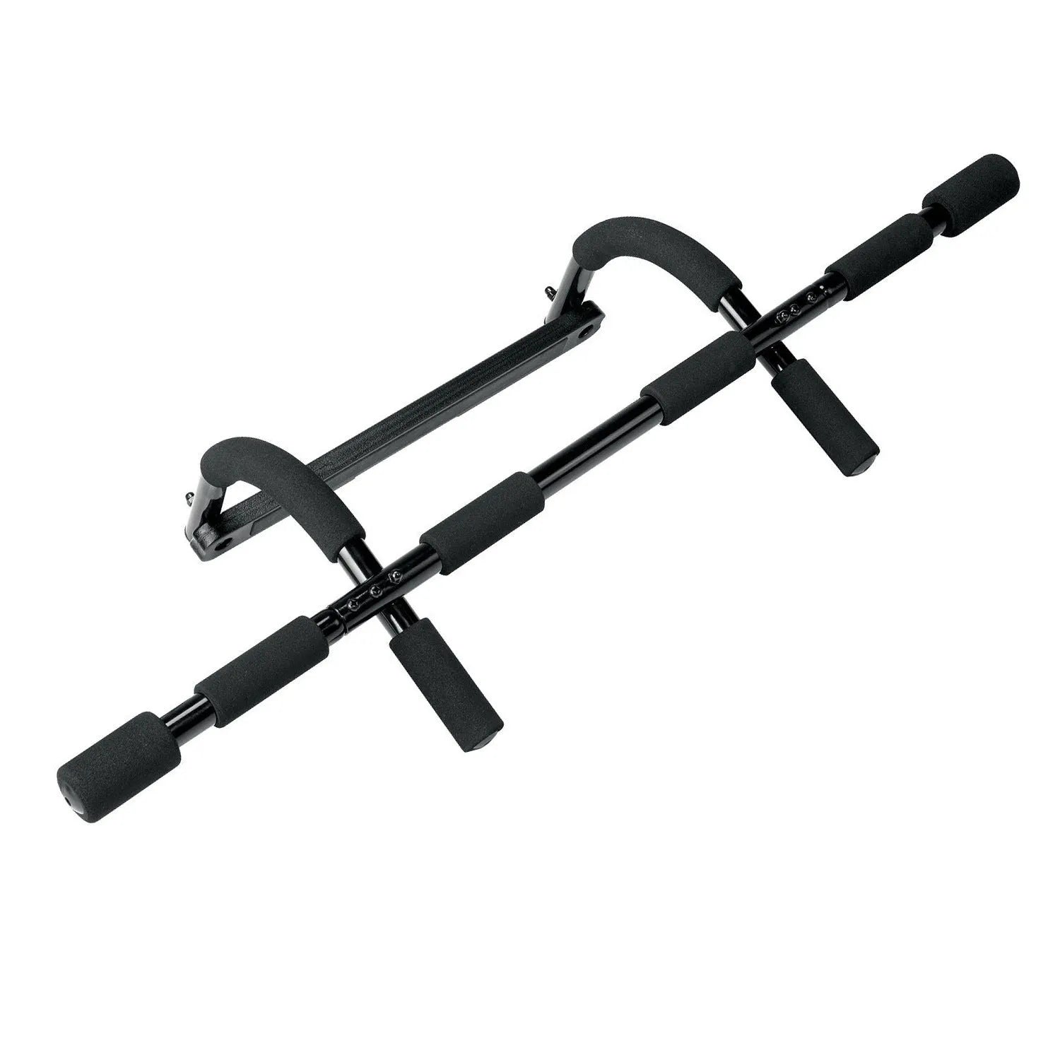 Black steel pipe indoor pull-up bar fitness equipment measuring 92.5x41x23 cm