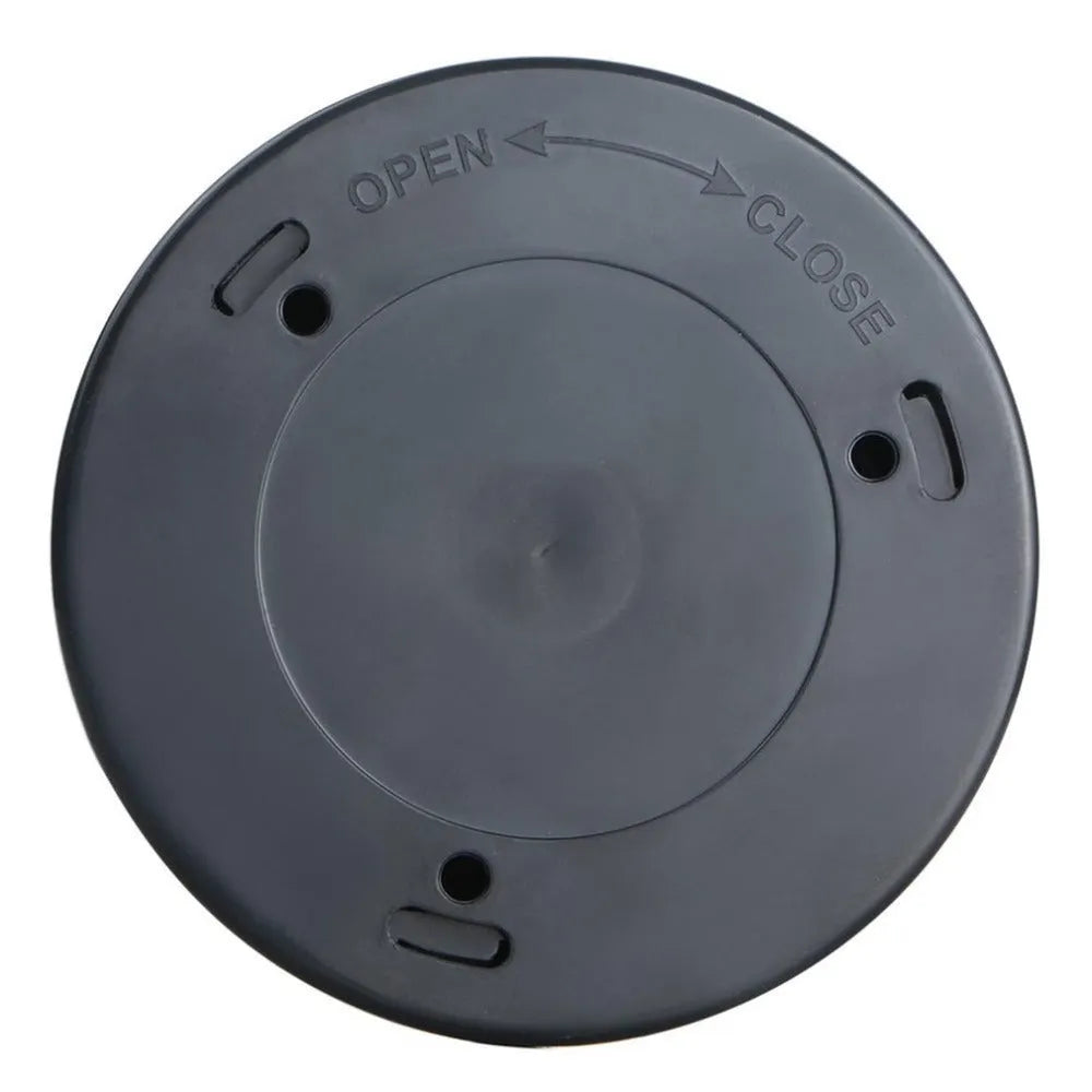 Silver wireless motion sensor night light with a square 80mm design on a table.