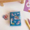 Hand ledger loose leaf refill paper pack with cute Japanese girl heart, bear, bunny, and rainbow castle designs