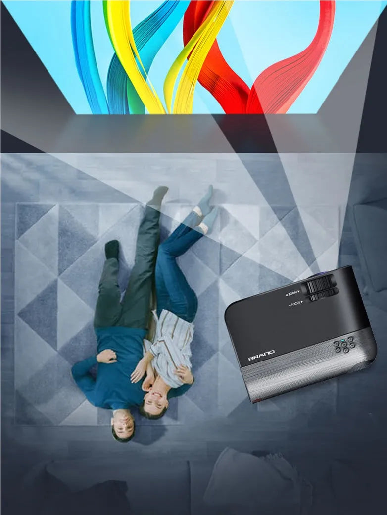 Portable wireless projector with Android system and 8K lens for mobile same-screen projection