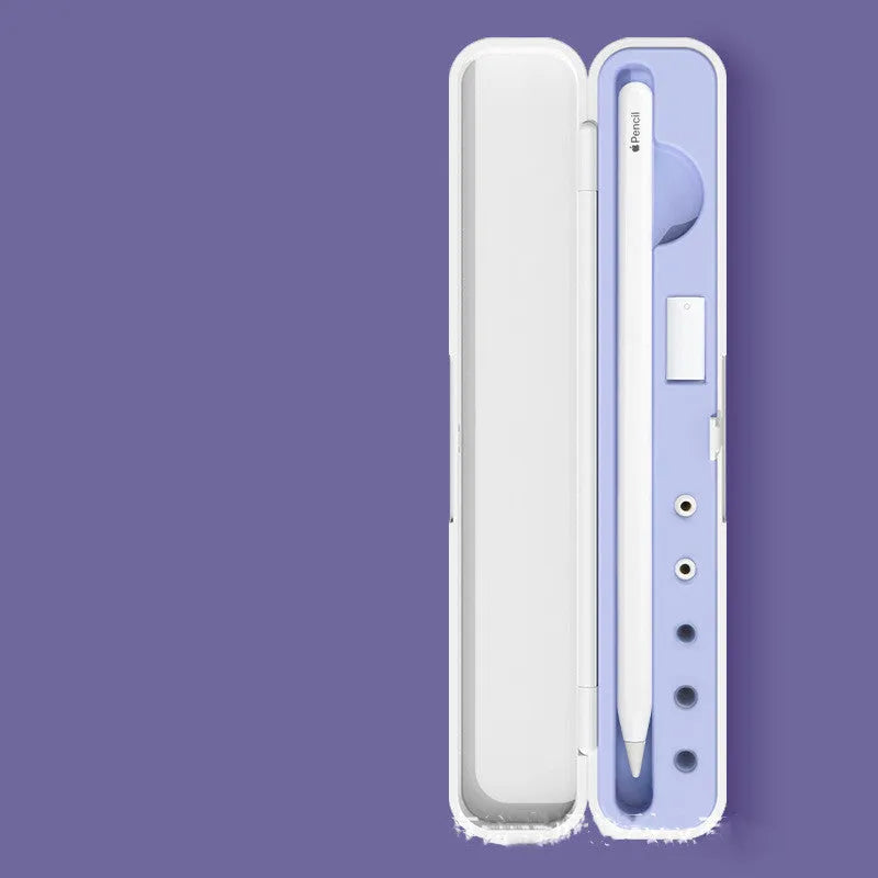 Hard cover travel case for Apple Pencil 1st and 2nd Generation tablet pen in purple, green, black, blue colours