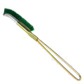 Green metal elbow brush with nylon wire bristles for rust removal and range hood cleaning