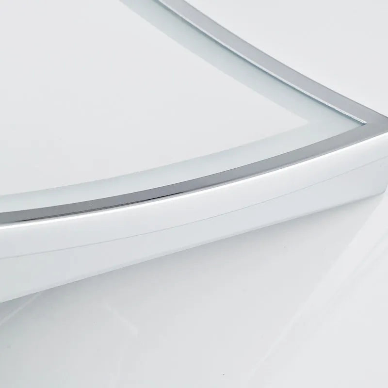 Stainless steel folding bathroom mirror lamp with 8.5 inch silver mirror for makeup application