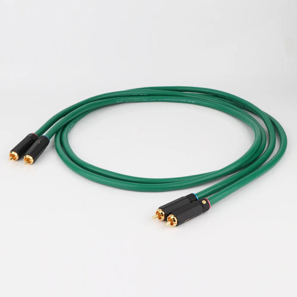Four-core copper audio cable with Budweiser RCA connectors for CD decoder amplifier connections