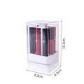 Press lift lipstick storage box with dust cover in pink or white, showing 8-grid and 12-grid options