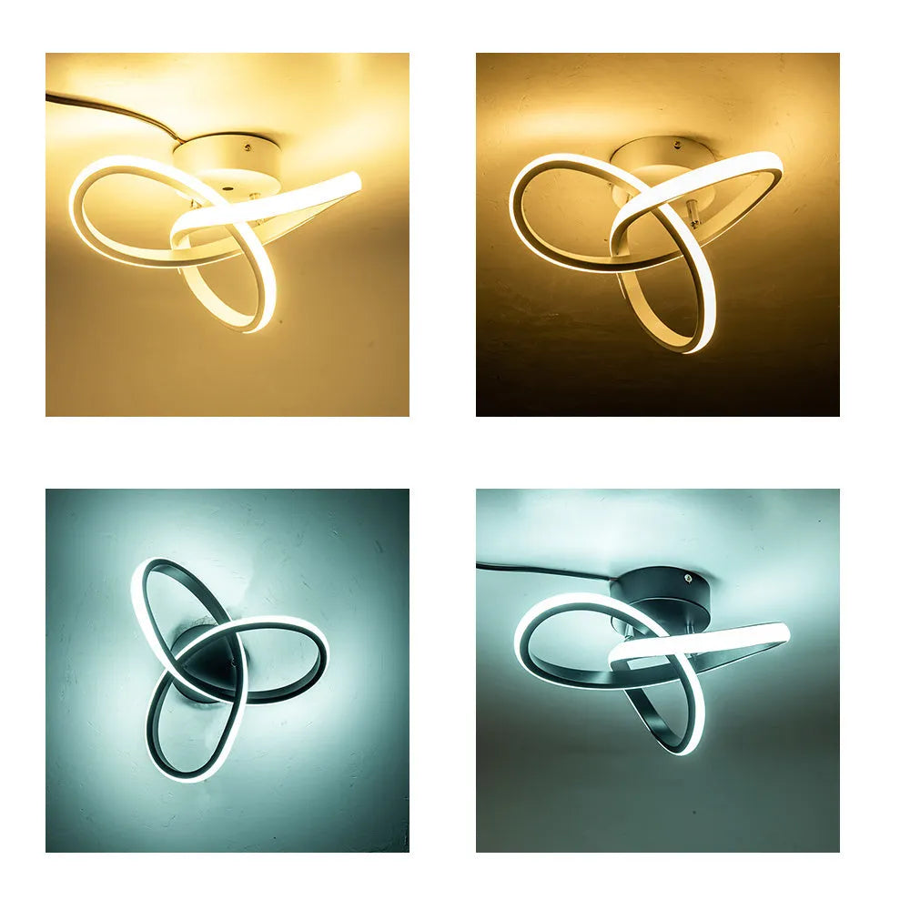 Aluminium rectangular LED ceiling light with special-shaped shade in black finish
