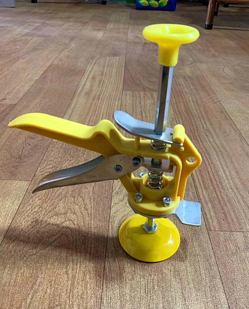 Tile raising positioner with adjustable height mechanism for concrete processing applications