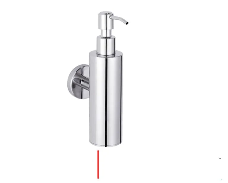 304 stainless steel wall-mounted manual soap dispenser in brushed, mirror, and black finishes.