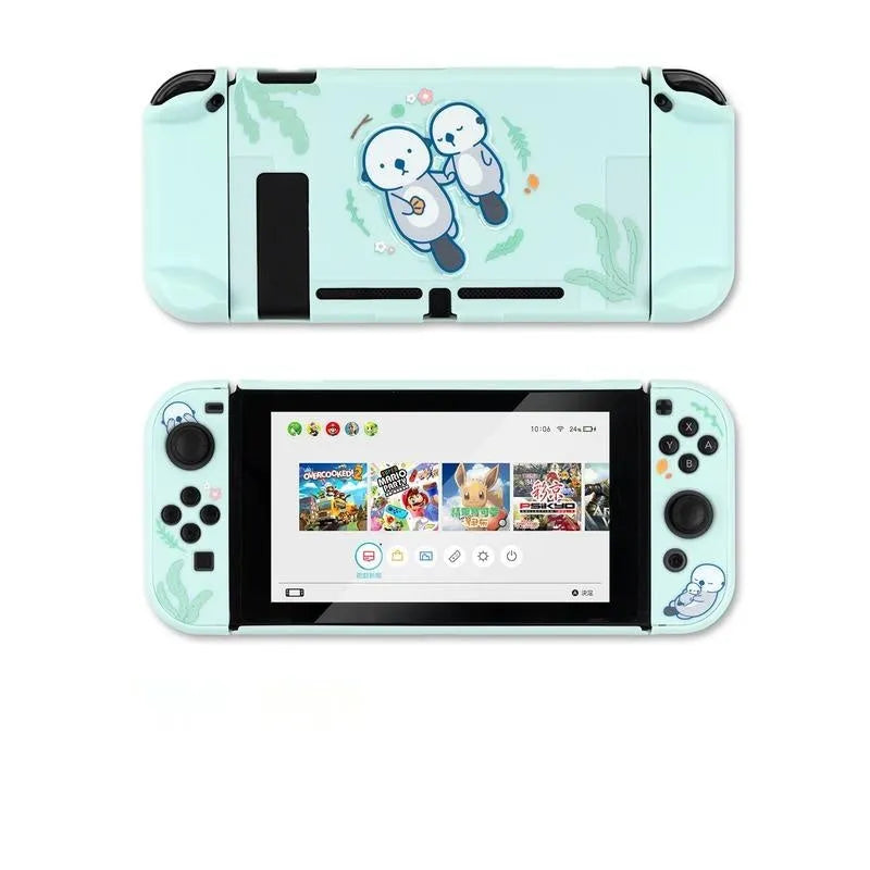 Silicone protective shell for Nintendo Switch Lite controller with back grip housing