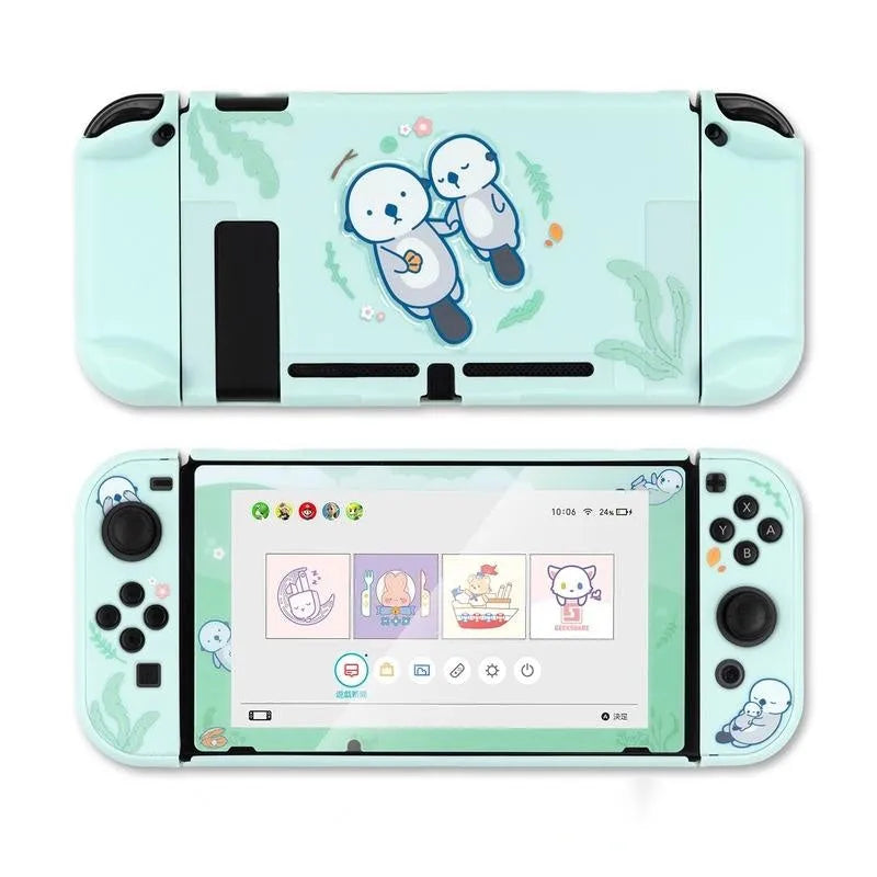 Silicone protective shell for Nintendo Switch Lite controller with back grip housing