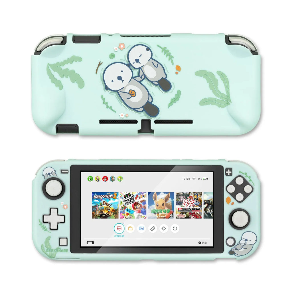 Silicone protective shell for Nintendo Switch Lite controller with back grip housing