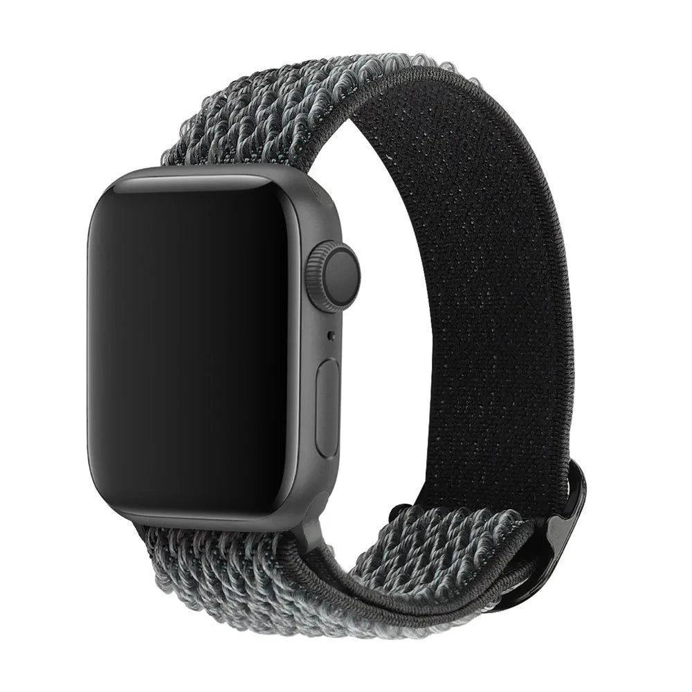 Braided nylon elastic strap with wave pattern for Apple Watch in multiple colours