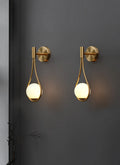 Nordic wall lamp with metal frame and glass shade, bronze milky white or copper water pattern cover, 220V