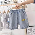 Boys casual cotton denim shorts in milk pudding blue, Asian sizes 90-150