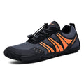 Men's quick-drying mesh outdoor wading shoes in red, black, or orange with rubber sole