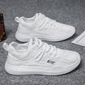 Men's breathable ice silk canvas casual shoes in grey with flat rubber sole