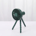 Black USB rechargeable tripod desk fan with adjustable bending neck on octopus base