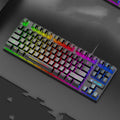 Compact 60% mechanical gaming keyboard in black, white, pink or blue with hot-swappable switches