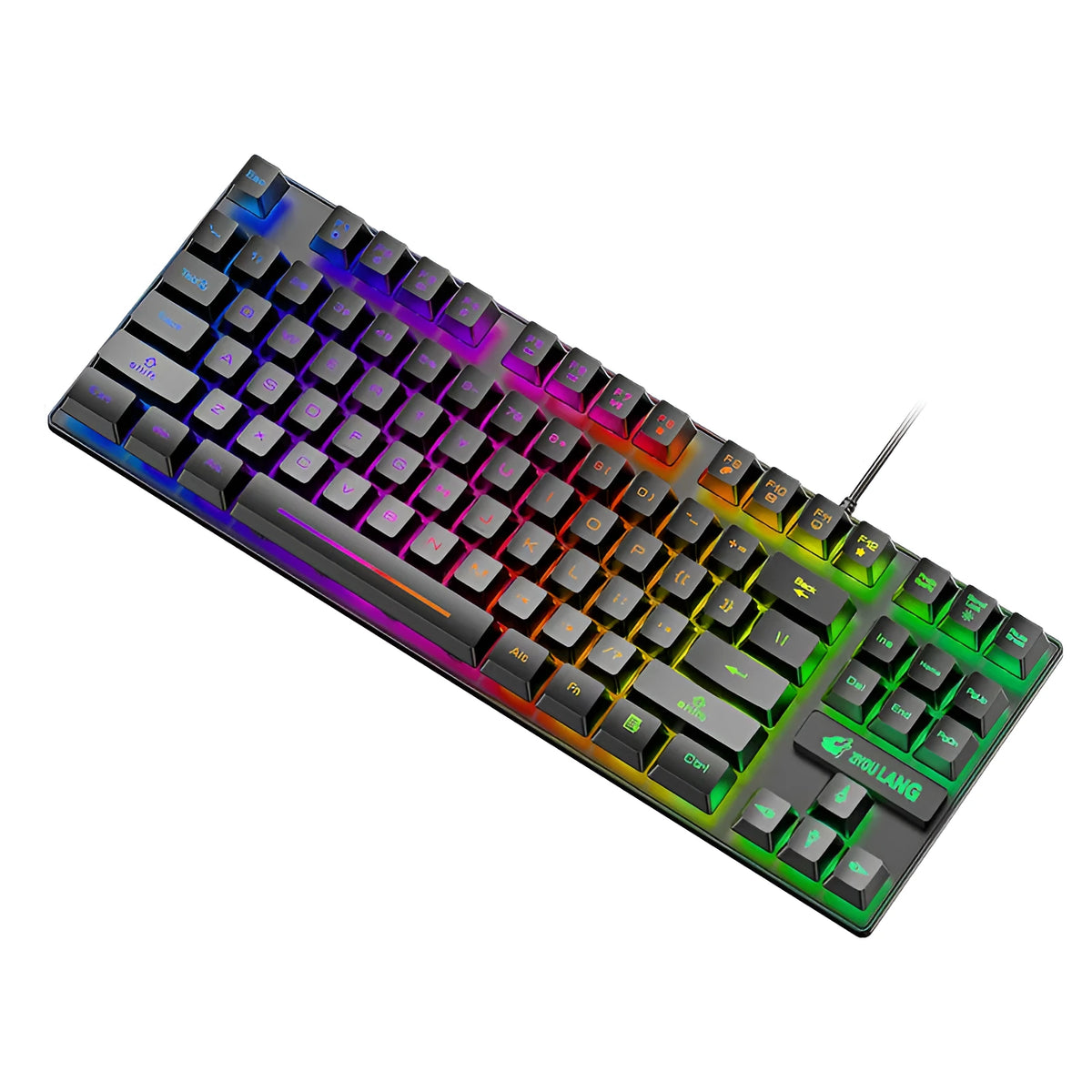 Compact 60% mechanical gaming keyboard in black, white, pink or blue with hot-swappable switches