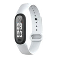 Ultrasonic electronic anti-mosquito repellent bracelet watch in black, white, blue, or pink colours.