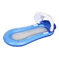 Inflatable floating bed with detachable canopy, PVC, 160 x 84 cm, blue or red, for lake, beach, or pool