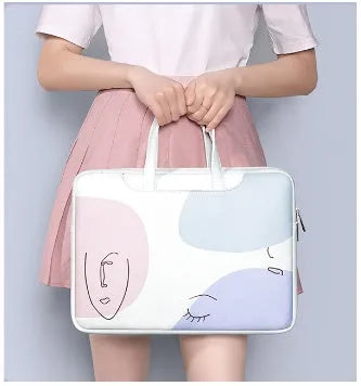 Blue waterproof laptop bag for 15.6-inch notebooks with soft handle and zip opening