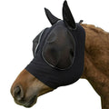 Horse wearing black latex mosquito net cover, universal size 21x31cm