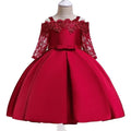 Simple girls dress with lace detailing in red, pink, white, or green for toddlers and children.