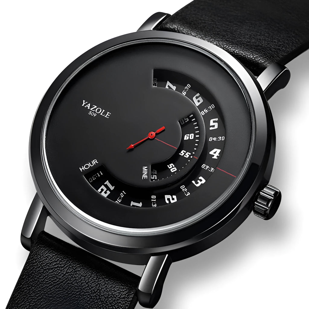 Men's waterproof watch with rotating bezel, metal case, and 30 metre water resistance rating