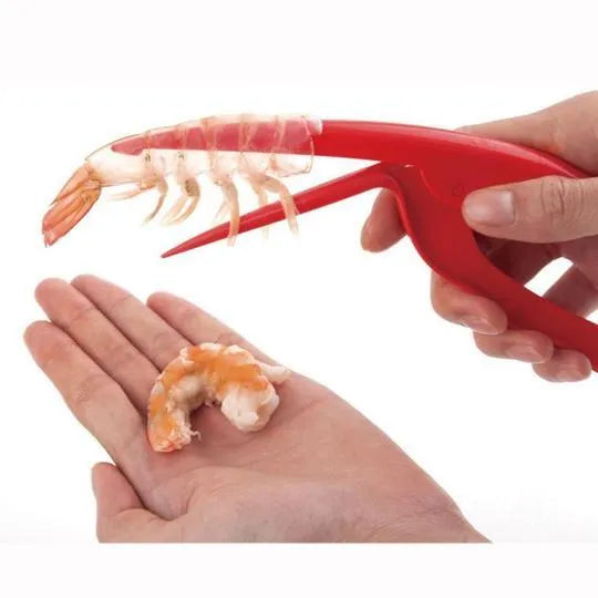 Stainless steel shrimp peeler 21 x 6.5cm with ergonomic handle and closed tip for peeling and deveining shrimp