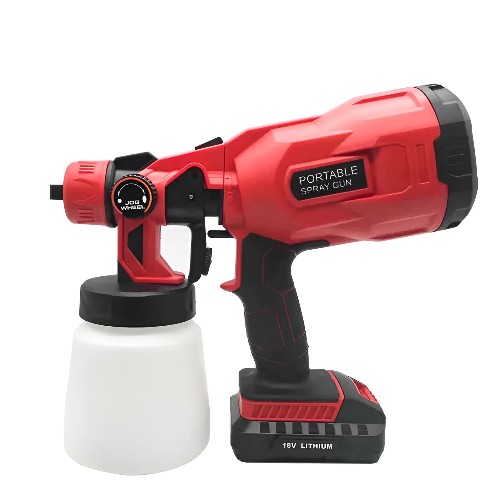 Blue cordless electric paint spraying machine with 800ml container and 1.8mm nozzle for DIY projects