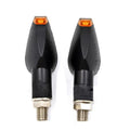 Motorcycle turn signal with 14 LEDs black smoked shell and amber yellow lens