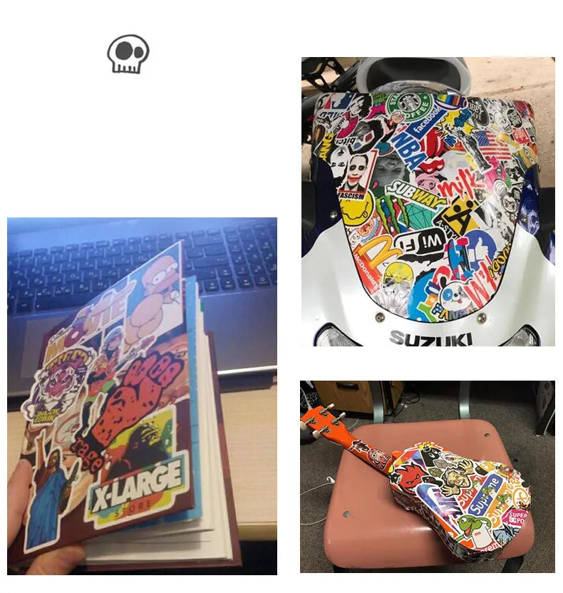 36 piece retro beach sticker collection with surfing theme, PVC material with matte finish, sizes 6-10cm