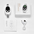 White sleep aid device with handheld remote control showing 20 intensity levels and USB charging port