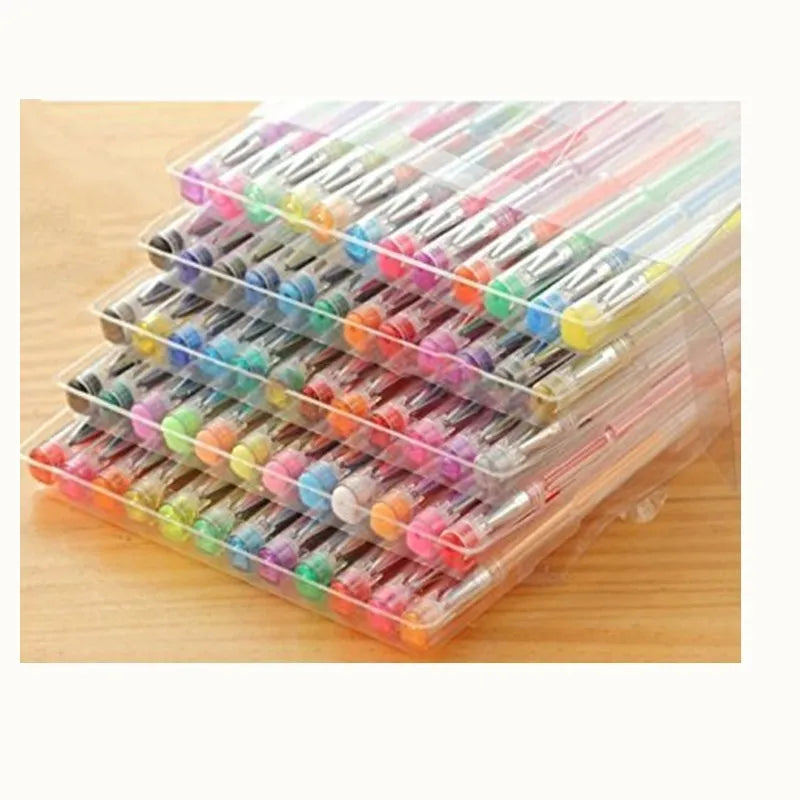 100 gel colour pens with plastic barrels in 0.5mm and 1.0mm tip sizes
