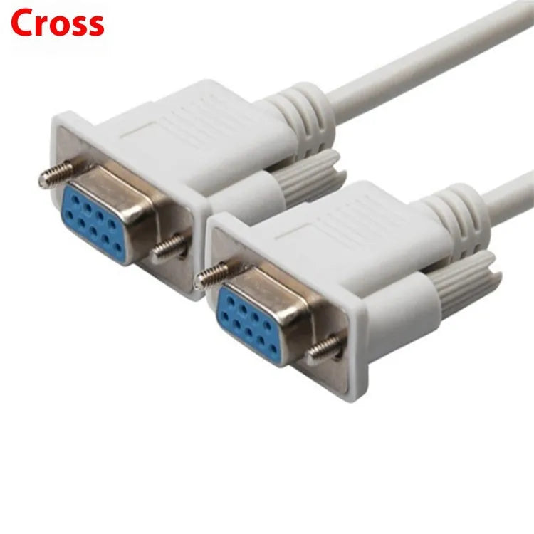 Milky white DB9 female to female RS232 serial cable with 1.5m length