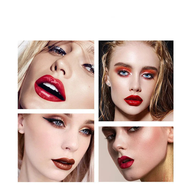 Matte high gloss lip gloss set with mica shimmer in colour options A and B for unisex lip modification
