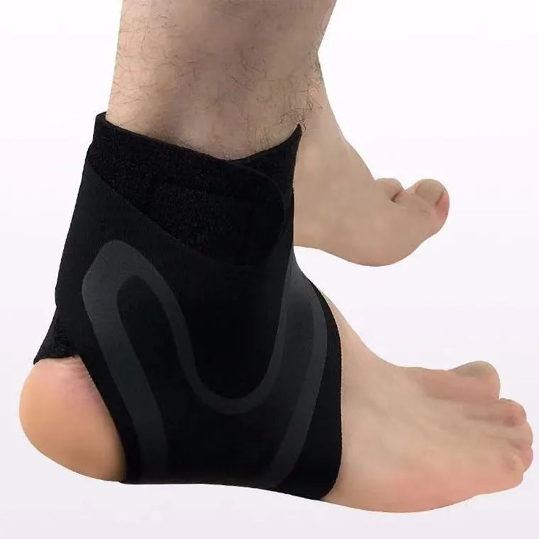 Adult ankle support protective cover for sports, showing left and right foot versions in sizes M L XL