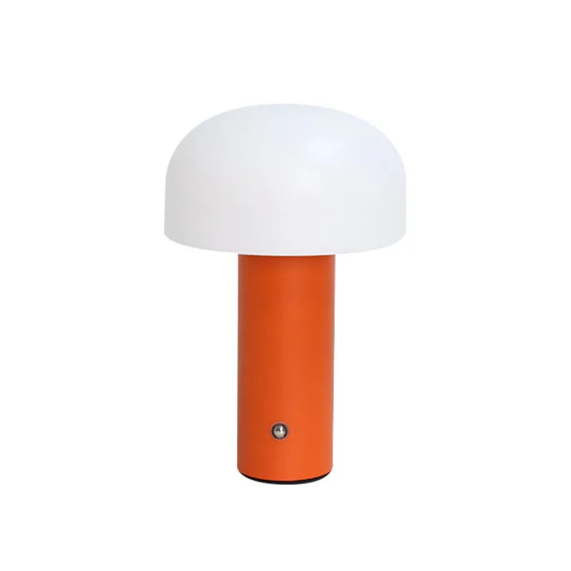 USB table lamp with dual power options in white, black, orange, or green colour combinations