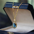Gold geometric French retro fashion necklace for women and men.
