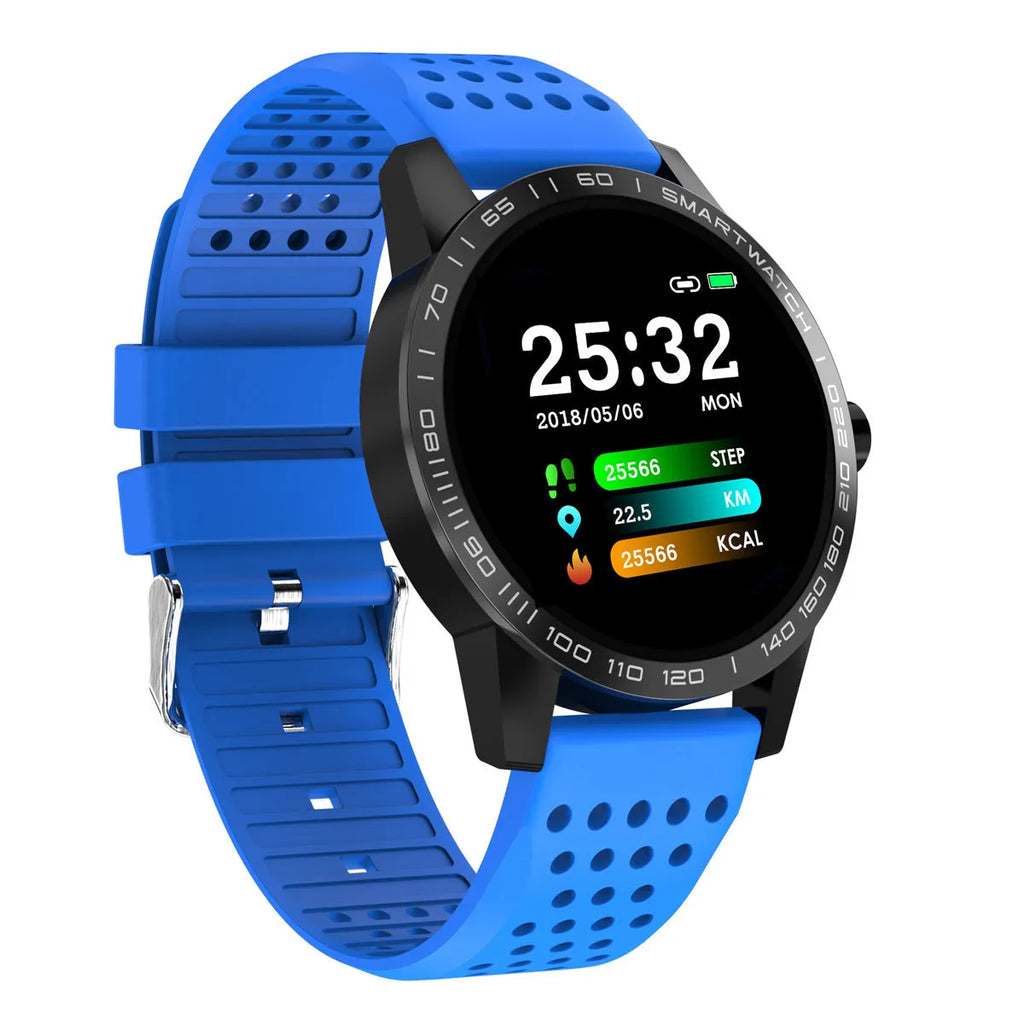 T2 smart bracelet with colour screen showing fitness stats on wrist