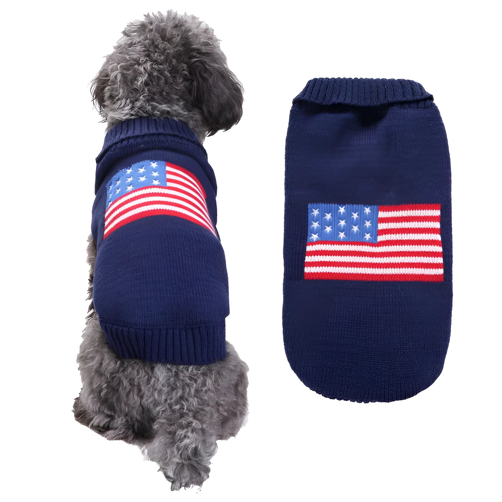 Blue acrylic dog clothes for Golden Retriever Teddy, sizes XXS to XXL