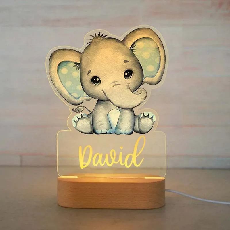 Creative dinosaur night light wooden cartoon ornament with USB cable in colourful mode