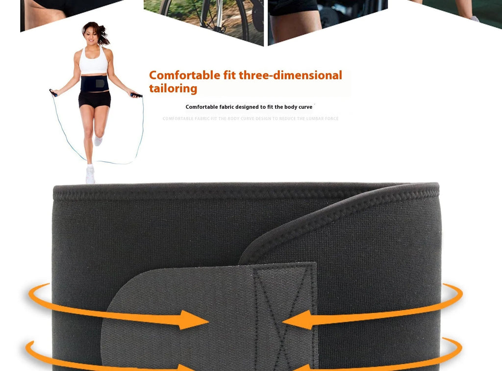 Neoprene lumbar support belt for sports and fitness activities in black, blue, or pink colours