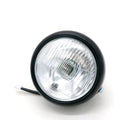 6 inch round black metal motorcycle headlight with yellow glass lens retro style