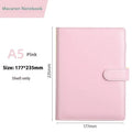 A5 PU leather zipper notebook shell in a solid colour, shown closed, with dimensions 235mm by 177mm.