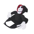 Goblin riding pet Halloween costume made from felt cloth with velcro straps in green colour on a cat or small dog.
