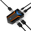 Gaming docking station with Bluetooth connecting a phone to a USB keyboard and mouse for mobile game controls